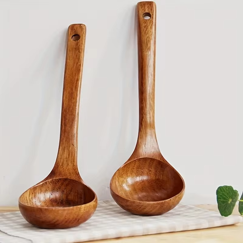 Kitchen Gadgets On Sale - 1pc Non-Stick Wooden Cooking Spoon,Daily Solid